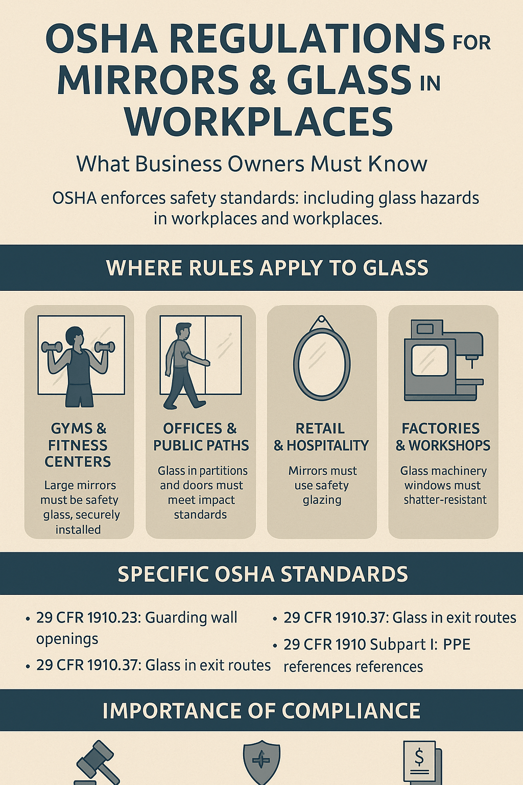 Infographic: OSHA Regulations for Mirrors & Glass in Workplaces (GlassMirrorPro)