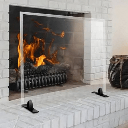 Custom Fireplace Glass Panels