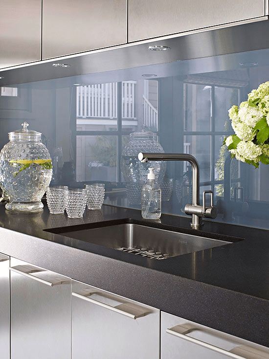 Custom Glass Backsplash