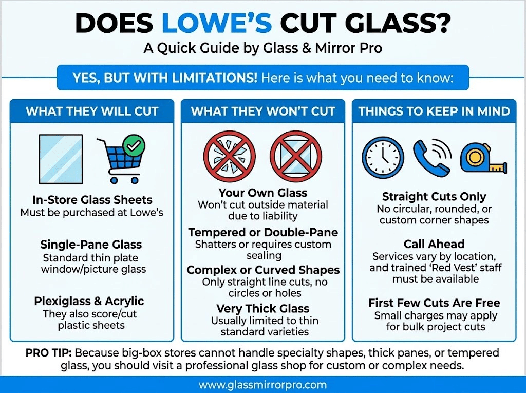 Does Lowes Cut Glass Infographic Guide by Glass Mirror Pro