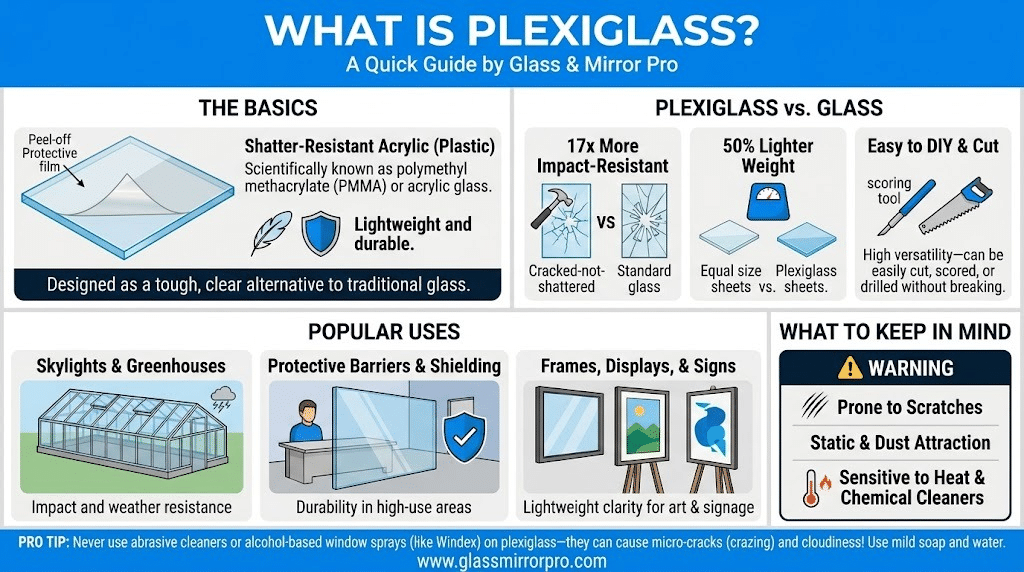 What is Plexiglass Infographic Guide by Glass Mirror Pro