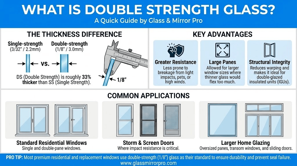 What is Double Strength Window Glass Infographic by Glass Mirror Pro